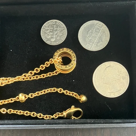 Rare VTG BVLGARI b.zero Bulgari 18kt Yellow Gold Link Cable Chain Necklace - Picture 8 of 12